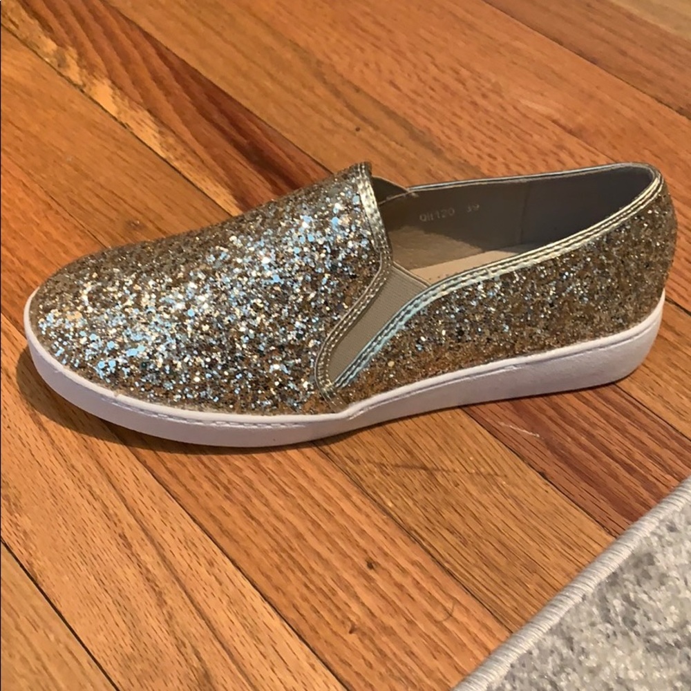 Gold glitter sneakers